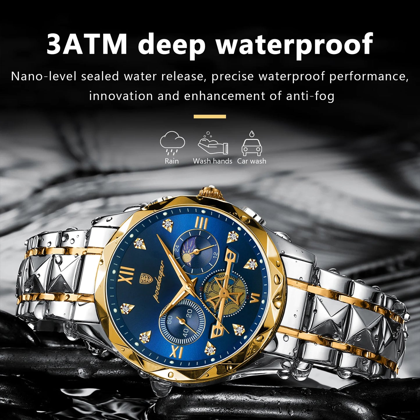 Luxury  Waterproof Men  Steel Watches