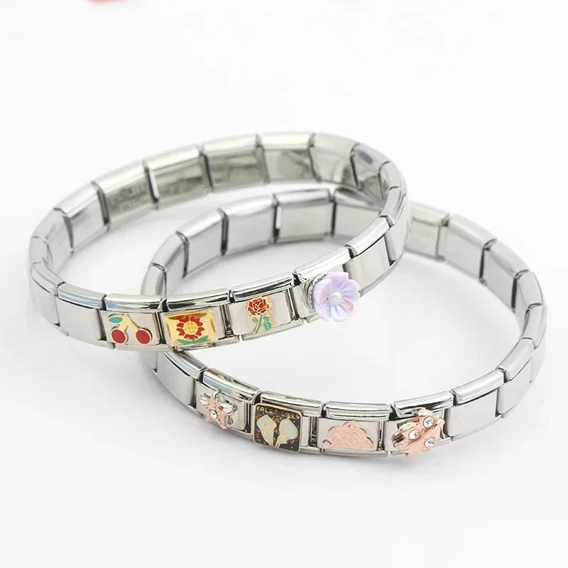 Rose Flower  Stainless  Bracelet