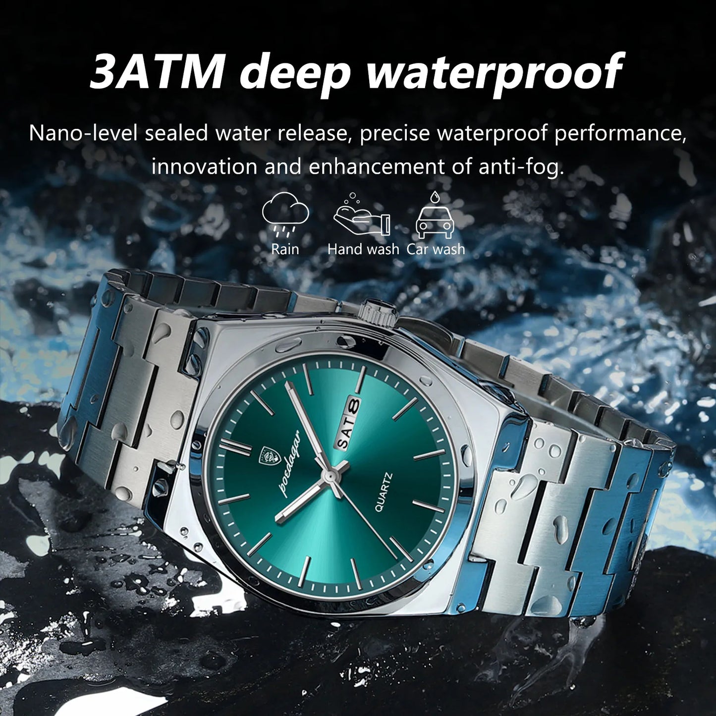 Waterproof Steel Men's Watch j+box